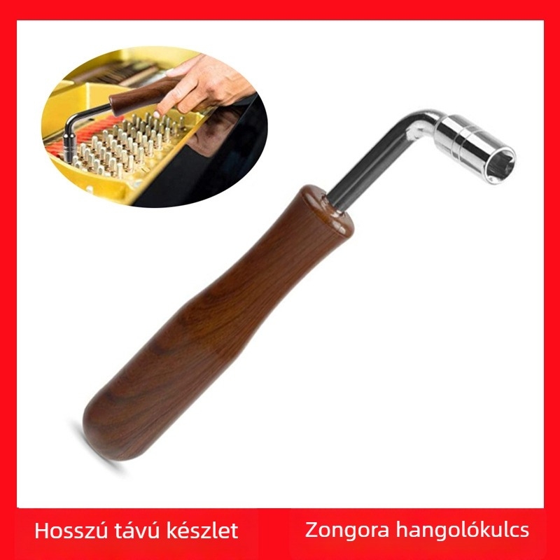 Zongora hangolókulcs, gumiból készült, OPP zacskóban csomagolva, hangszerhez illeszkedő, kezdőknek univerzális
