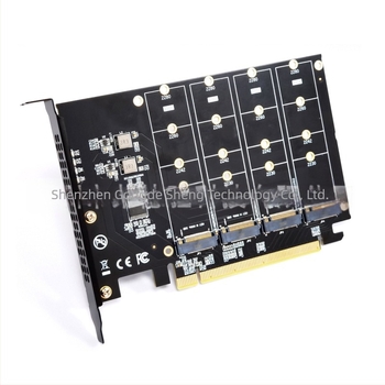 PCIe 4.0 x16 NVMe adapterkártya négy M.2 NVMe SSD-hez (M Key)