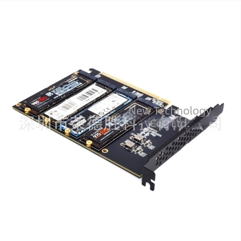 PCIe 4.0 x16 NVMe adapterkártya négy M.2 NVMe SSD-hez (M Key)