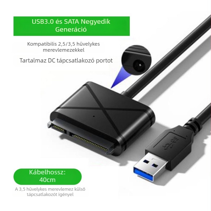 USB–SATA patch kábel JM578 chippel, 480 Mbps, 0.5 m, rézmagú