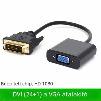 DVI–VGA konverter chippel, modell 24+1, oxigénmentes réz kábellel, univerzális hosszúság, márka Zuo heng