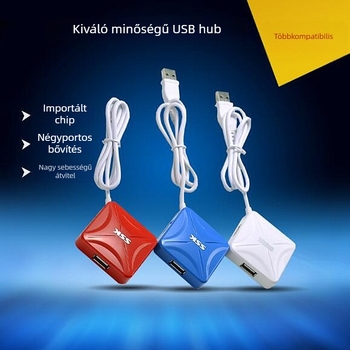 SHU027 USB 2.0 4-portos hub, 1–4, laptophoz