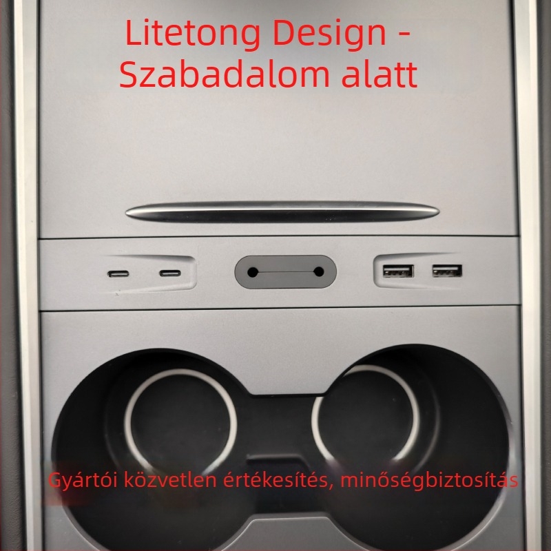 Litong H01B USB 2.0 hub Tesla Model 3/Y-hoz, 4-portos elágazó, külső tápegységgel
