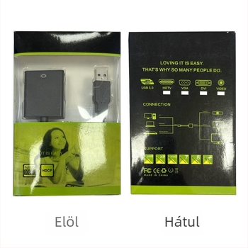 USB–HDMI adapter kábel meghajtóval, USB 3.2 Gen1, HDMI női, 1080p