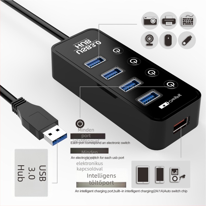 Új egyedi modell gyors USB 3.2 Gen 1 négyportos hub