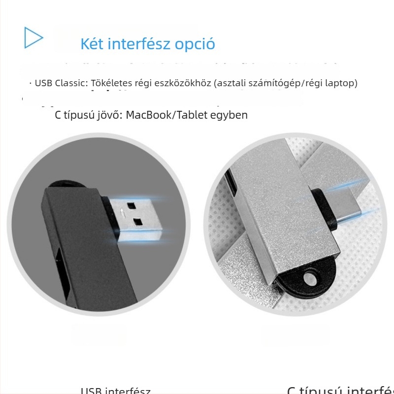 Laptop USB-C dokkoló hub, alumínium ötvözet, 4 port USB 3.0