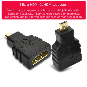 Joist Micro HDMI to HDMI adapter, mini konverter kábel digitális eszközökhöz, réz huzal, aranyozott, 1–10 cm hosszú