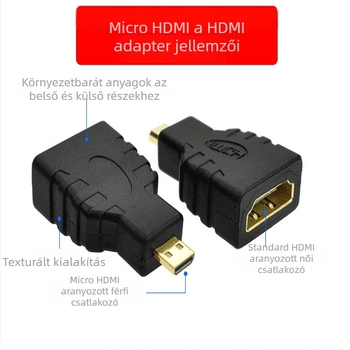 Joist Micro HDMI to HDMI adapter, mini konverter kábel digitális eszközökhöz, réz huzal, aranyozott, 1–10 cm hosszú