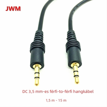 3,5 mm-es audio kábel aranyozott bevonattal, réz vezető, hossz 1,5–20 m
