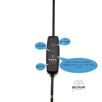 USB növénynövesztő és akvárium világítás, 24 órás ciklusú, kapcsolóval
