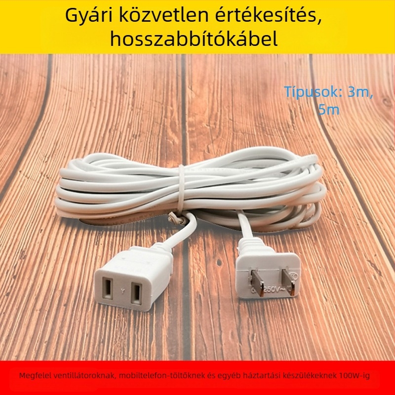 Háztartási belső használatra készült áramhosszabbító kábel — PVC burkolat, vezető tiszta réz/alumínium, belső AC-hosszabbító, -10°C-ig működik