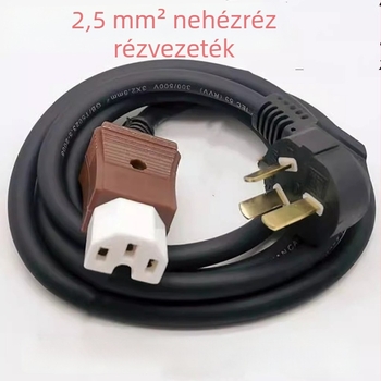 Elektromos rizsfőzőhöz való tápkábel kerámiás dugóval, háromtűs, 1,5 m, 2,5 mm², 8000W