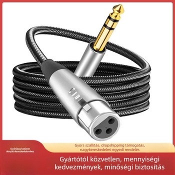 6,35 mm-es audio-kábel XLR női csatlakozóval, 3-szálas, aranyozott érintkezők, ónnal bevont rézmag, nejlon fonattal borított