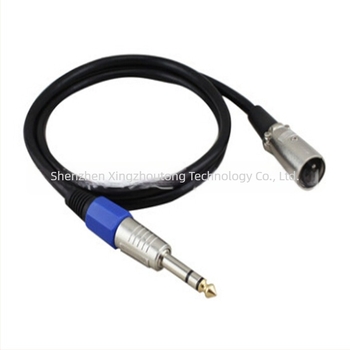 XLR–6,35 mm TRS egyensúlyos audiókábell, nikkel bevonatú rézmag, réz vezető tinbevonattal, digitális eszközökkel kompatibilis, 50 g