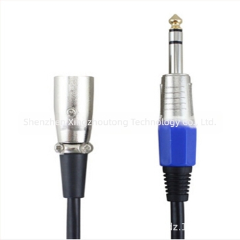 XLR–6,35 mm TRS egyensúlyos audiókábell, nikkel bevonatú rézmag, réz vezető tinbevonattal, digitális eszközökkel kompatibilis, 50 g