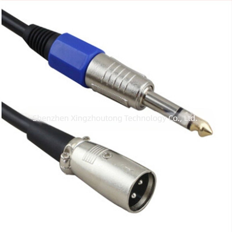 XLR–6,35 mm TRS egyensúlyos audiókábell, nikkel bevonatú rézmag, réz vezető tinbevonattal, digitális eszközökkel kompatibilis, 50 g