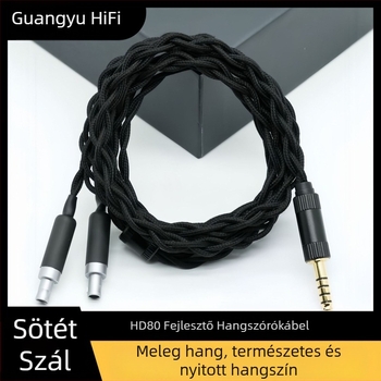 Sennheiser HD800-hoz audió kábel, 4 szálú 6N monokristályos réz, dupla 3,5 mm-es audio csatlakozó