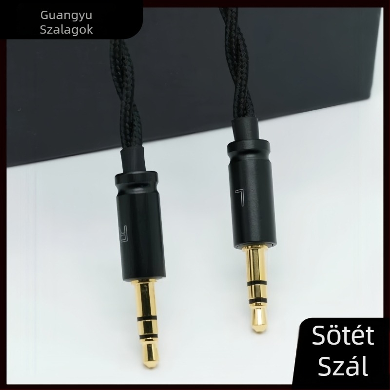 Sennheiser HD800-hoz audió kábel, 4 szálú 6N monokristályos réz, dupla 3,5 mm-es audio csatlakozó