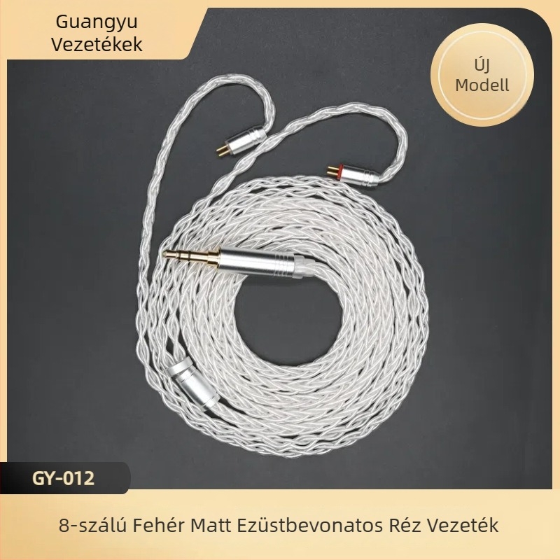 HiFi fejhallgató felújító kábel — ezüstözött réz mag, MMCX/QDC/TFZ, 0.78mm 2-pin, csatlakozó opciók 3.5mm/4.4mm/2.5mm
