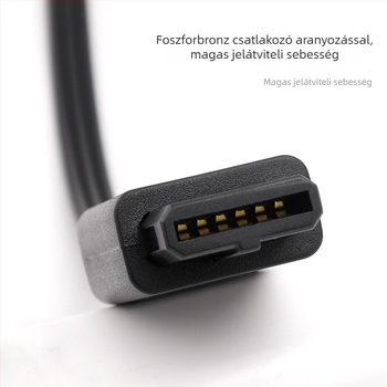 N64 AV-kábel, háromsoros csatlakozó, aranyozott spirálfej, tiszta rézvezető, PVC-szigetelés