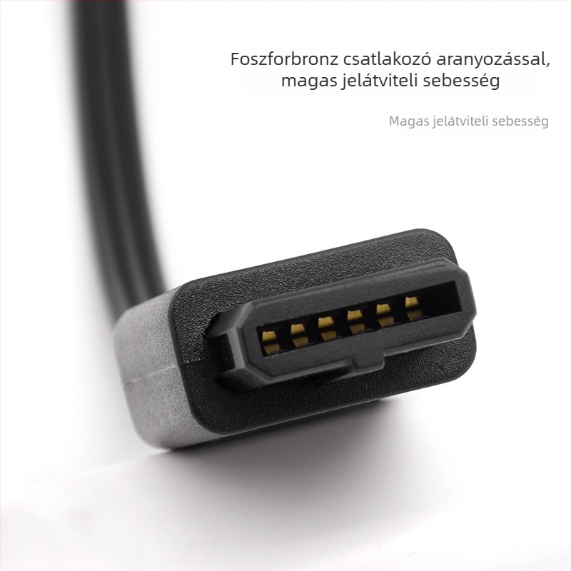 N64 AV-kábel, háromsoros csatlakozó, aranyozott spirálfej, tiszta rézvezető, PVC-szigetelés