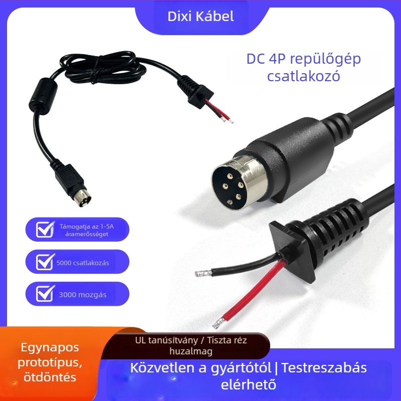 Autóipari aviation csatlakozós táp- és videokábel hátsó kamera számára, USB-kártyahely tin-tail csatlakozóval; piacra kerülés 2025; kompatibilis egérrel, billentyűzettel, ventilátorral, szúnyogirtó lámpával; testreszabható minták; számla tartalmazva