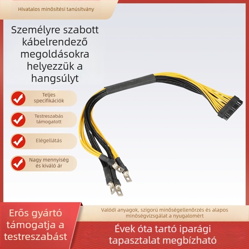 PCIe tápegység hosszabbító kábel bányászati righez, 8P-től dual 8P-ig, grafikus kártya adapter, testreszabás elérhető