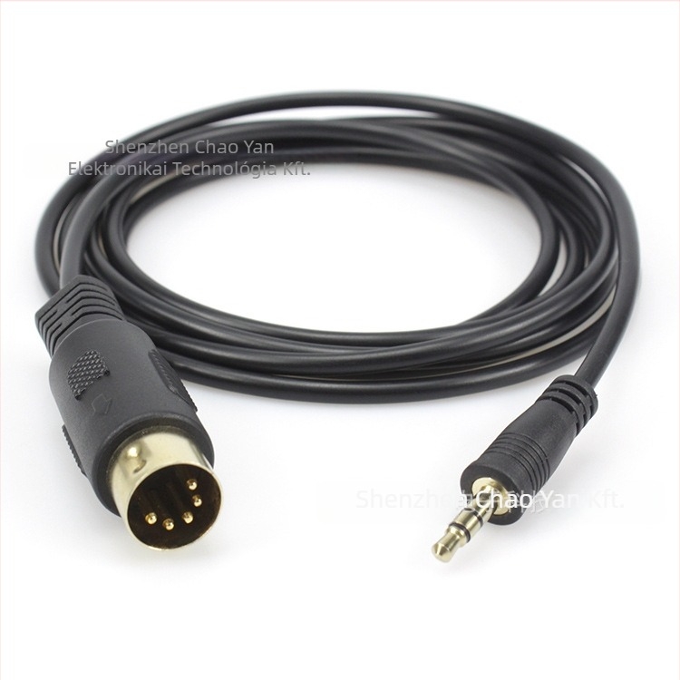 3,5 mm-es Audio–MIDI hangszerkábel DIN‑5 csatlakozóval, felvételhez elektromos zongorához és elektronikus dobokhoz