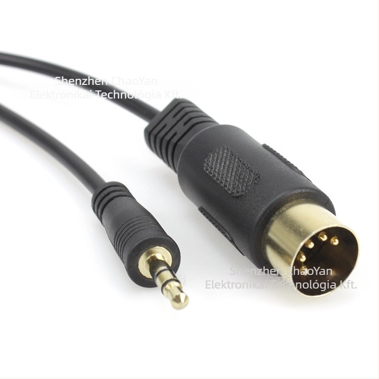 3,5 mm-es Audio–MIDI hangszerkábel DIN‑5 csatlakozóval, felvételhez elektromos zongorához és elektronikus dobokhoz