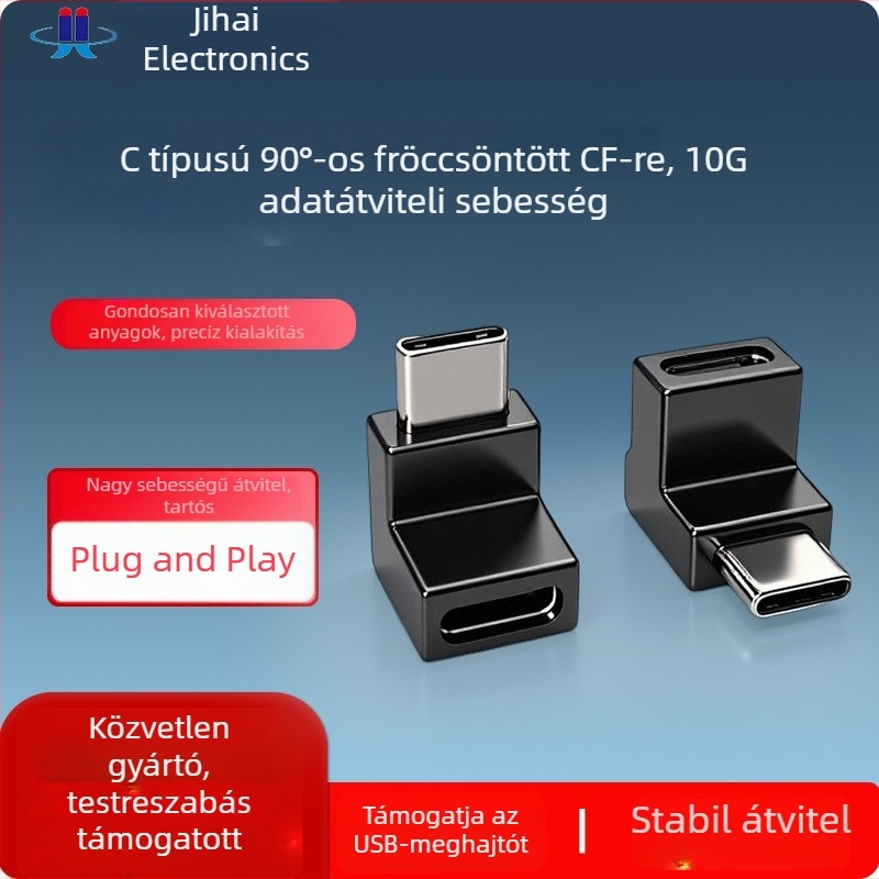 90°-os derékszögű CM–CF adapter, teljes körű laptop HDD adapter