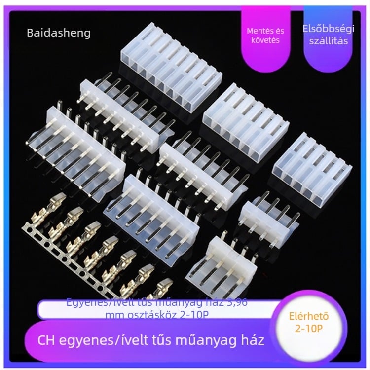 Átlátszó műanyag burkolat, 3,96 mm-es középpontú, CH-2Y/3Y/4Y/5Y/6Y/7Y/8Y/10Y, női csatlakozóaljzat