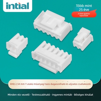 XHQ2.54 csatlakozó gumírozott házzal, férfi és női verzió, 2,54 mm, PA66, 1 pólus, 3C digitális alkalmazásokhoz