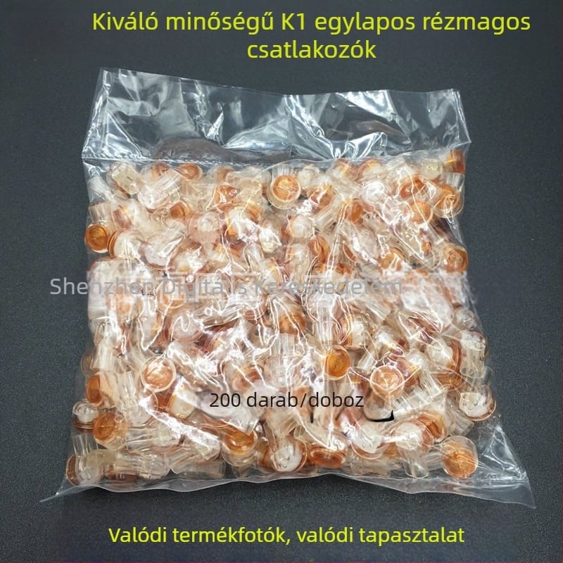 K1 egypólusú terminál rézlemezekkel, 200 db/csomag