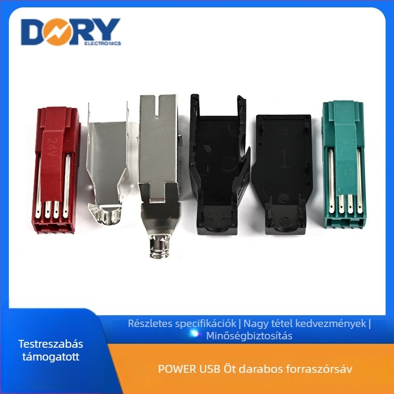 USB forrasztó huzal készlet, öt darab, 8 mag, réz érintkezők, rozsdamentes acél szigetelés, digitális alkalmazások