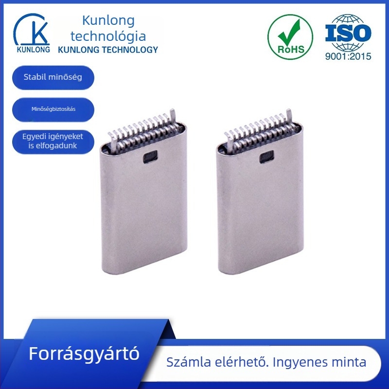 USB 3.1 Type-C 24-pontos függőleges SMT férfi dugasz, 13,2 mm