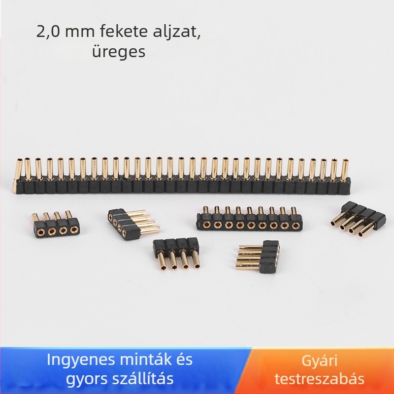 2.0 mm-es sorköz fekete női fej, egy sor, üreges kör alakú lyukakkal