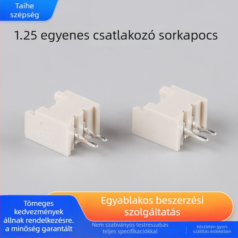 1.25 mm-es inline terminál blokk, hőálló, bézs színű, 2 pólusú, egyenes csap