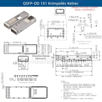 Hande QSFP-DD 1x1 optikai ketrec, QSFP variáció, digitális hálózat