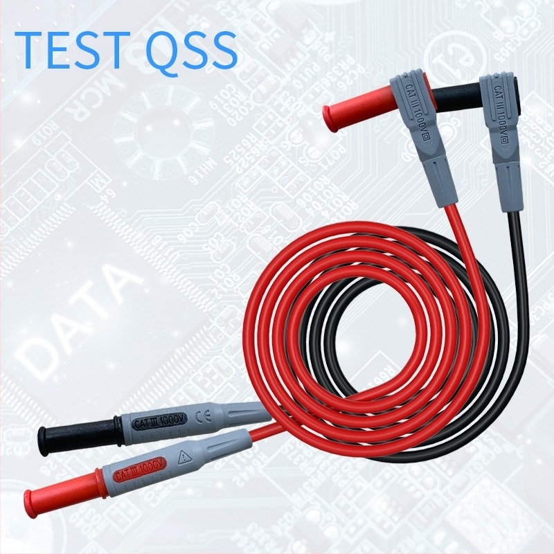 TEST QSS tűzálló univerzális multiméter tesztvezeték-készlet probe- és banáncsatlakozókkal, 3C digitális elektronika JT80045