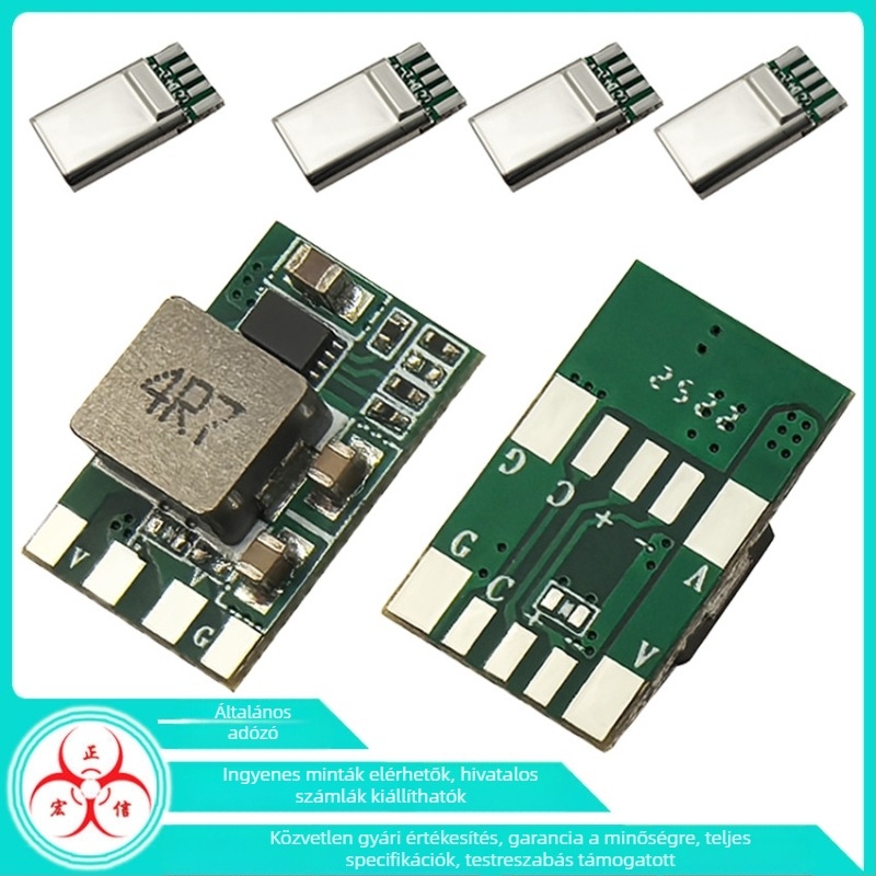 Hongzhengxin Type-C USB központi vezérlő tábla, Type-C férfi csatlakozóval, 3C Digital alkalmazásához, egyportos, 20V gyors töltés 100W-ig adattal