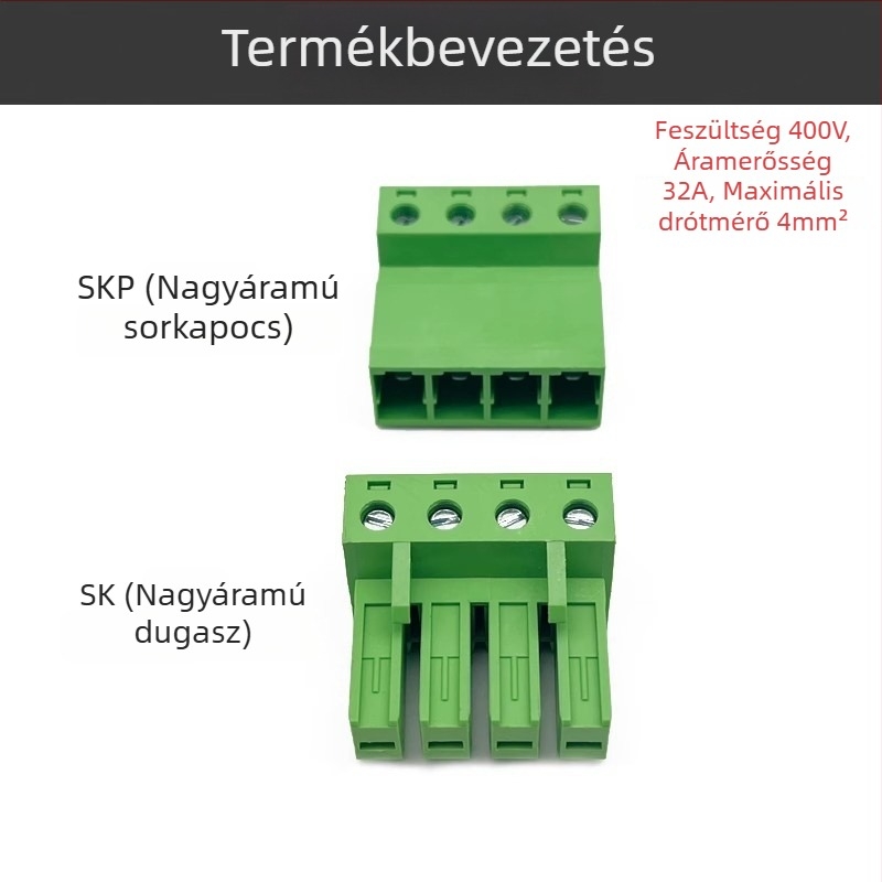 2EDGSKP-7.62mm Magas Áramerősségű 32A Forrasztás Nélküli Dugaszolható Terminálblokk 2EDG-7.62mm