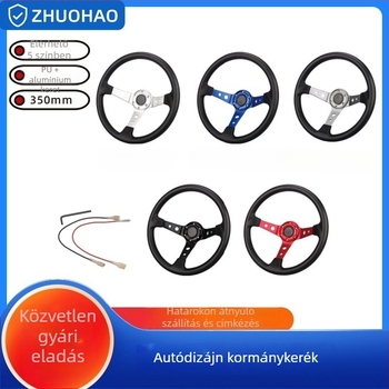 PU anyagú versenysport volán, mély-dish dizájn, általános kompatibilitás