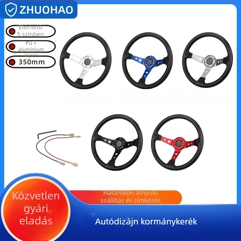 PU anyagú versenysport volán, mély-dish dizájn, általános kompatibilitás