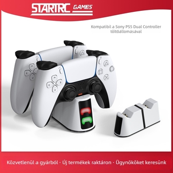 LED kijelzős gyors töltőállvány PS5 Pro és PS5 Slim kontrollerekhez