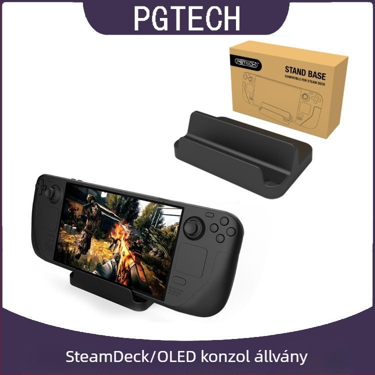 PGTECH SteamDeck OLED állvány a SteamDeck OLED/SteamDeck számára – ABS anyag, 123 g, kompatibilis SteamDeck OLED/SteamDeck