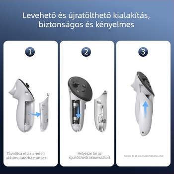 Meta Quest 3/3S töltőállvány akkumulátormarkolattal és tárolóval (akkumulátorcsere nélkül)