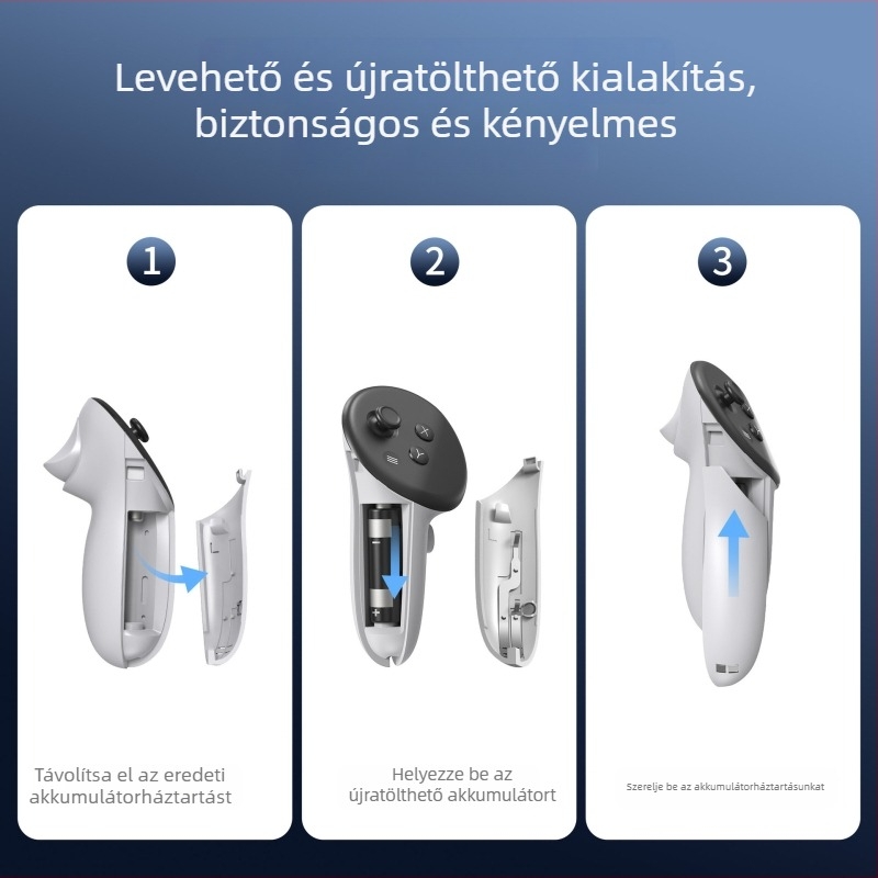 Meta Quest 3/3S töltőállvány akkumulátormarkolattal és tárolóval (akkumulátorcsere nélkül)
