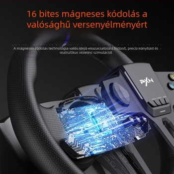 Lashda V900 Gen2 játékvolán versenyszimulátorhoz – USB interfész, ABS anyag, vibráció, kompatibilis PC, PS3, PS4, Xbox