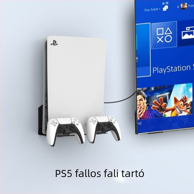 AMVR PS5 falra szerelhető tartó, Fém, Modell P5MM1-Black, PS5-höz, Falra szerelhető, Súly 917 g
