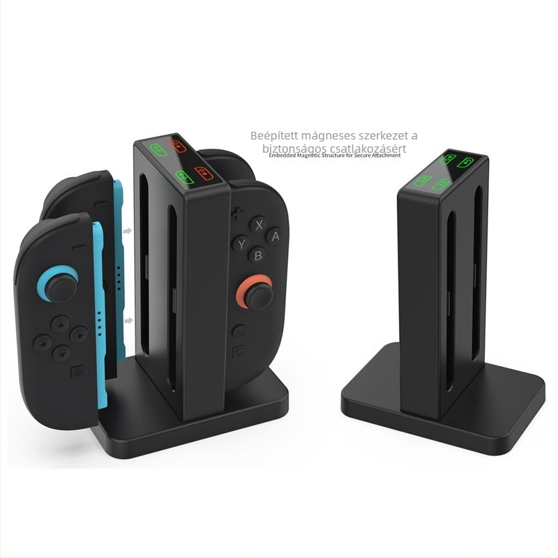 DOBE Switch2 Töltőállomás bal és jobb kezelőkhöz Switch2, Type-C csatlakozó, ABS ház, Négyportos töltő, Töltésjelző